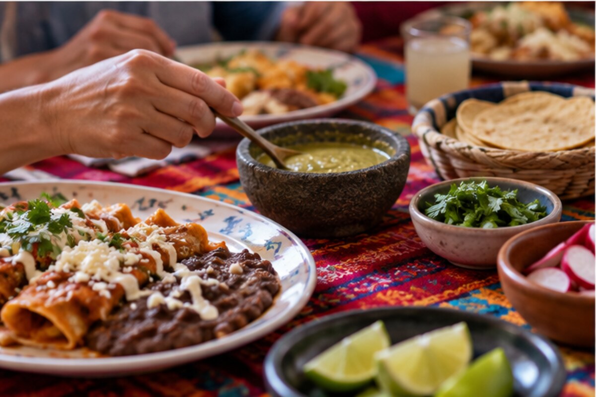 Fotografía culinaria: Servir un acompañamiento en una comida familiar